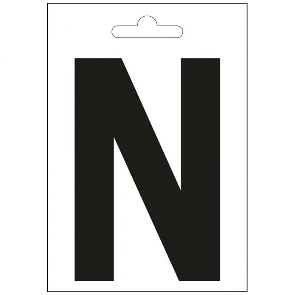 Nautisk bokstav n sort 100 mm.