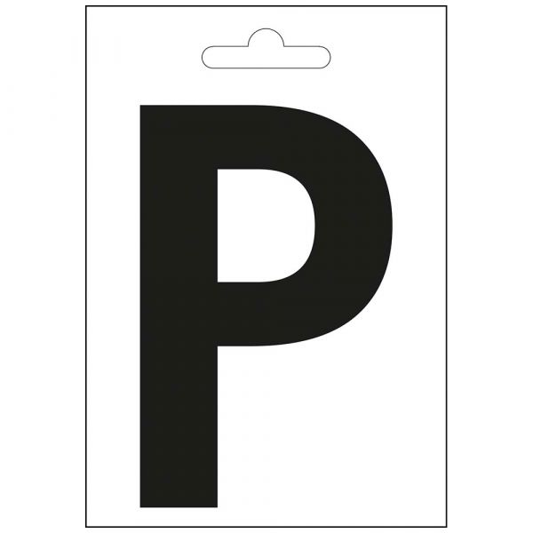 Nautic letter p black 100 mm.
