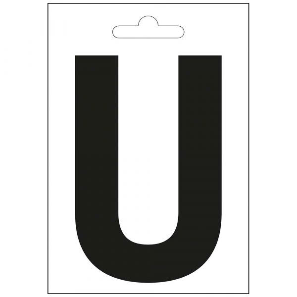 Nautisk bokstav u sort 100 mm.