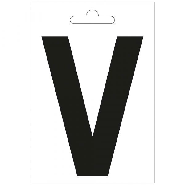 Nautisk bokstav v sort 100 mm.