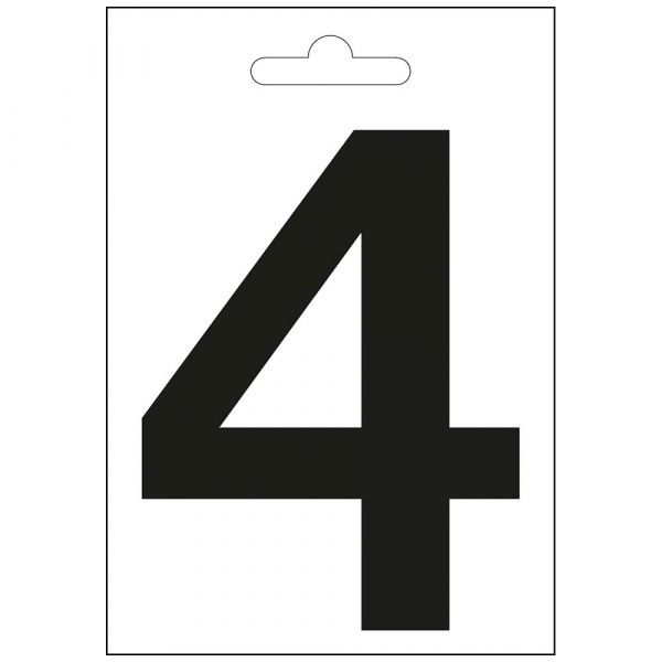 Nautic number 4 black 100 mm.