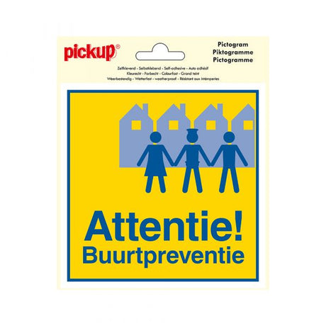 Noperschaft Präventioun Opmierksamkeet Sticker - 150x150 mm.