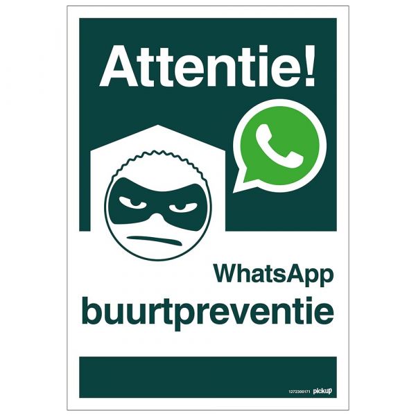 WhatsApp nabovaktskilt - 230x330 mm.