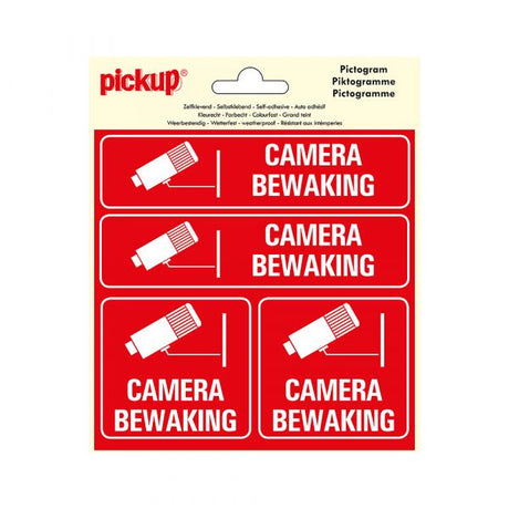Kamera Iwwerwaachungssticker - 150x150 mm 4 Stéck.