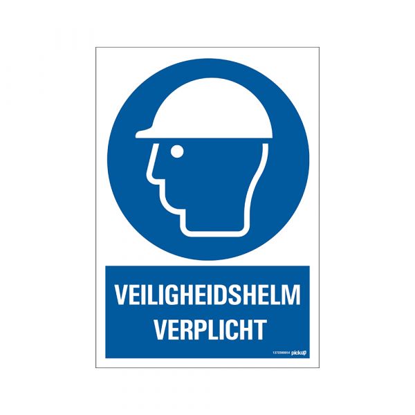 Safety helmet mandatory sign - 230x330 mm.