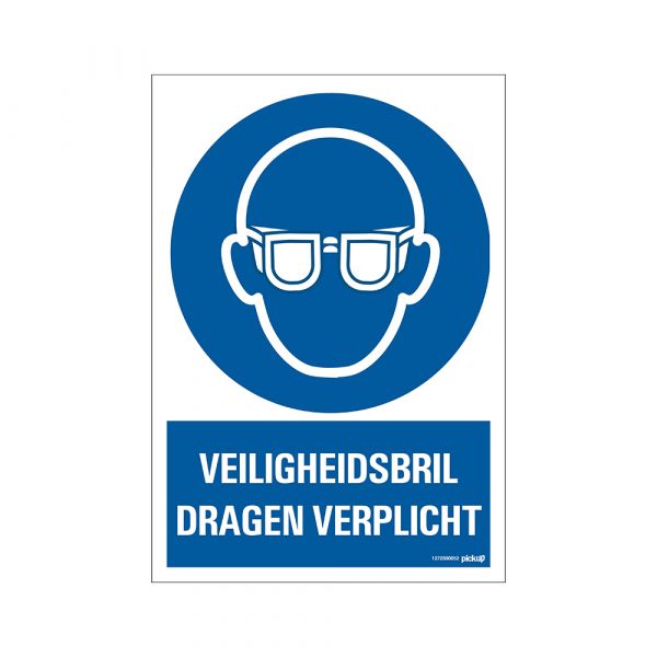 Safety glasses mandatory sign - 230x330 mm.