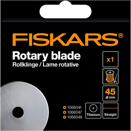 Náhradní čepel rotační řezačky Fiskars - rovná - ø45 mm - titan
