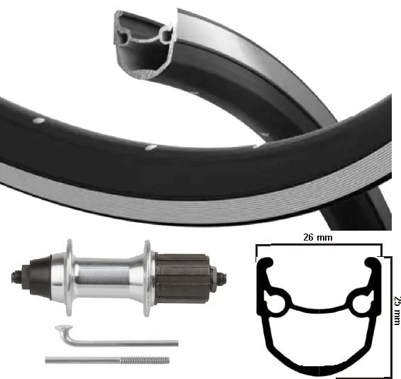 KGs hënnescht Rad 28 Zoll (622) Stratos schwile Sëlwer Casette 8 9 SP Dropout