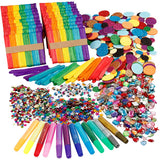 Creativ Firma Glitter an Holzstécker, verschidde Faarwen, 1 Set