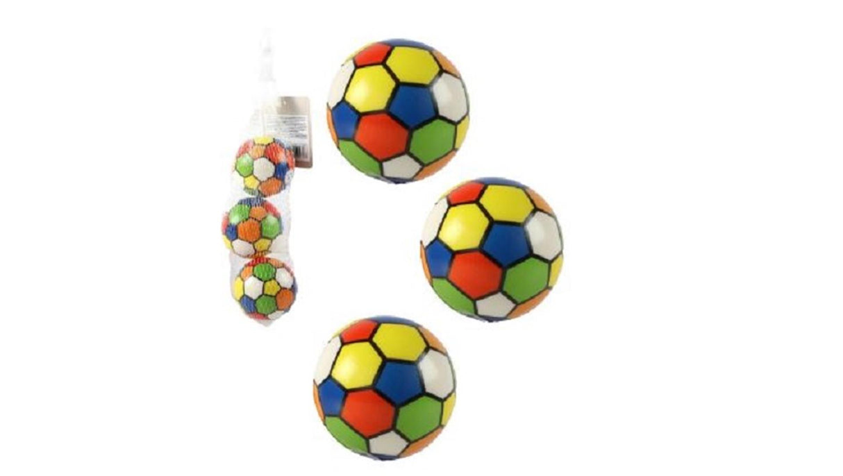 Artificial leather balls 3 pieces in net 6cm