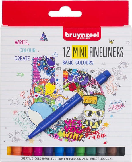 Bruynzeel fineliner mini set 12 färger