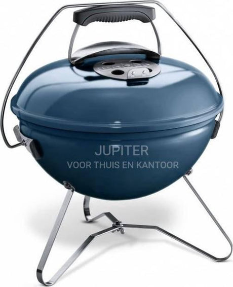 Weber smokey joe® premium - grelha de ø 37 cm - churrasqueira a carvão - azul ardósia - fecho de tampa dobrável - caldeira fechada para recolha de cinzas - grelha de ventilação na tampa - estrutura estável com 3 pernas - pega de transporte