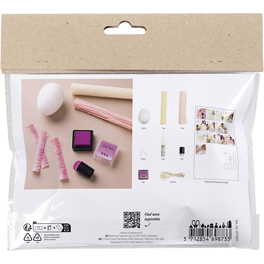 Creative company https: www.cchobby.nl mini-hobby-set-crepe-paper-eggs-light-pink-light-yellow-1-box