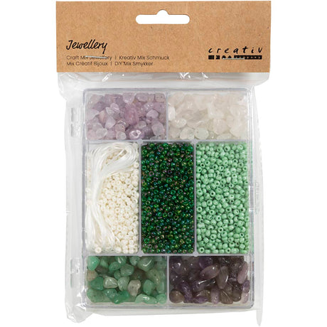 Creativ company creative box jewelry, crystals, size 2.6-10 mm, hole size 0.8-1.2 mm, approx. 2460 pieces, various colors, 1 box