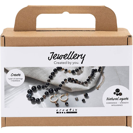Creativ Firma Mini Hobby Set Bijouen, Halskette an Ouerréng, schwaarz, wäiss, 1 Këscht