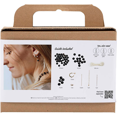 Creativ Firma Mini Hobby Set Bijouen, Halskette an Ouerréng, schwaarz, wäiss, 1 Këscht