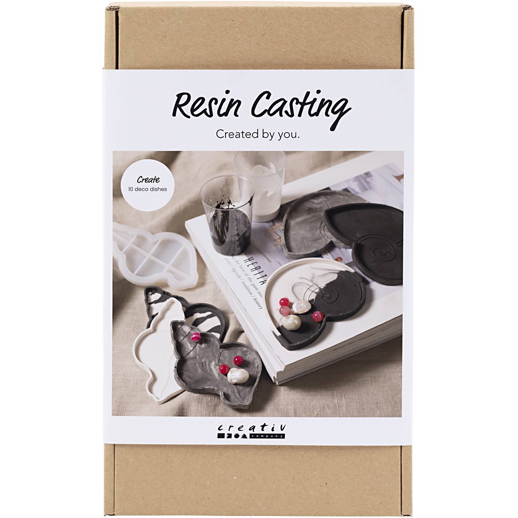 Creativ company resin casting hobby set, conch shell, black, white, 1 box