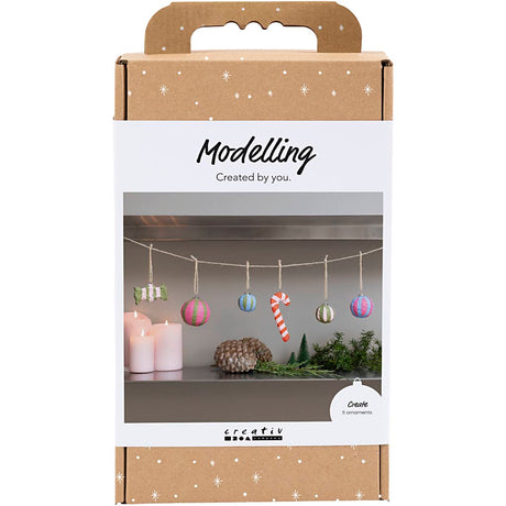 Modelovací hobby sada Creativ firmy, pulpové vánoční postavičky, různé barvy, 1 krabička