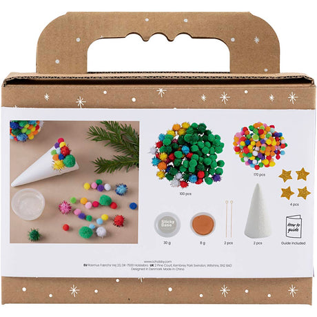 Creativ Firma Mini Hobby Set Dekoratioun, Chrëschtbeemchen, verschidde Faarwen, 1 Këscht