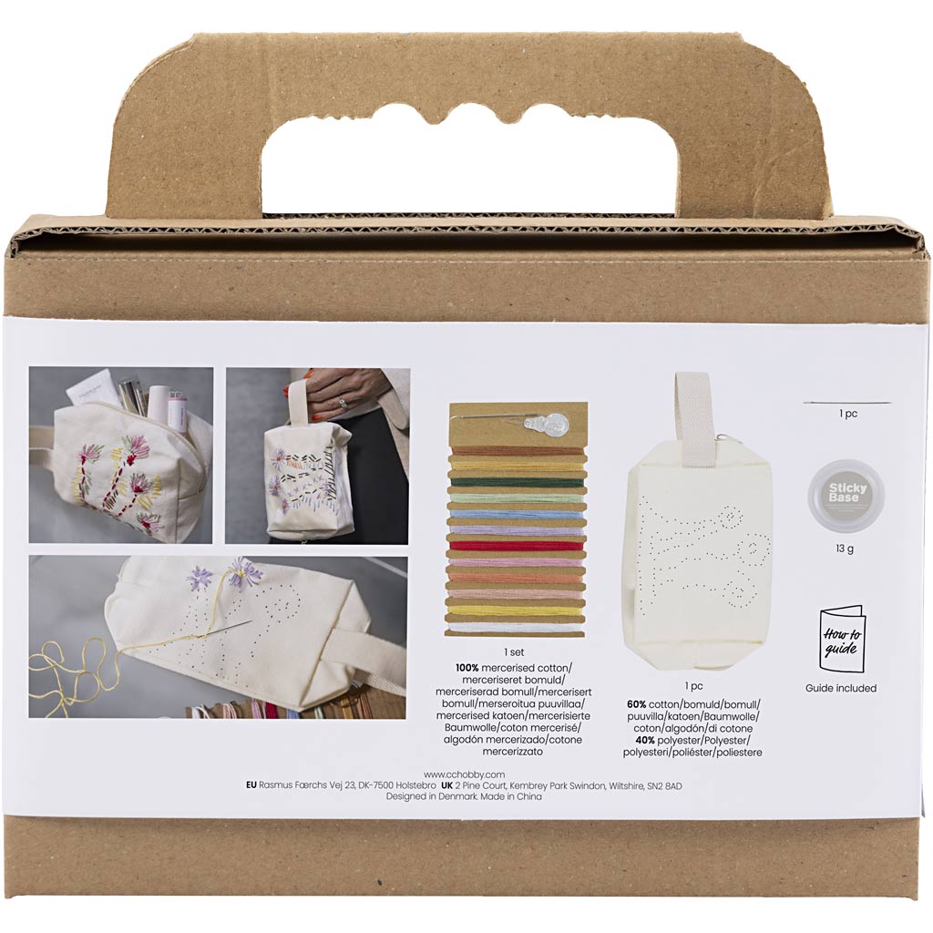 Creativ cég https: www.cchobby.nl mini-hobbyset-embroidery-make-up bag-cream-1-box