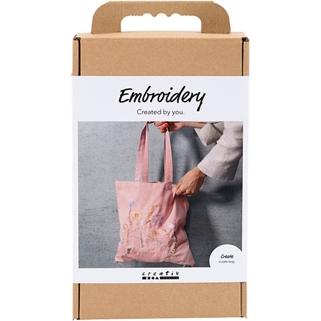 Creativ company embroidery hobby set, carrying bag, light pink, 1 box