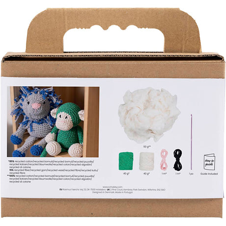 Creativ Firma Hobby Set amigurumi, Monkey, gréng, off White, 1 Këscht