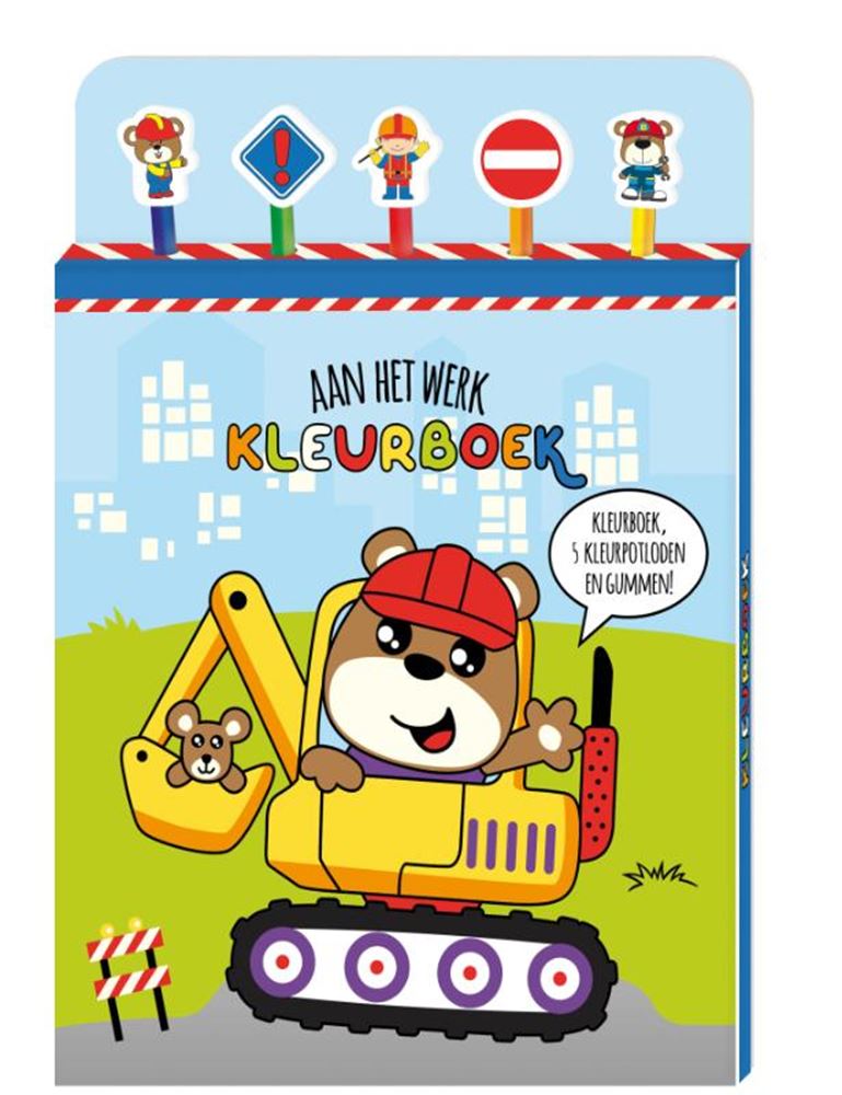Coloring book with crayons - to work