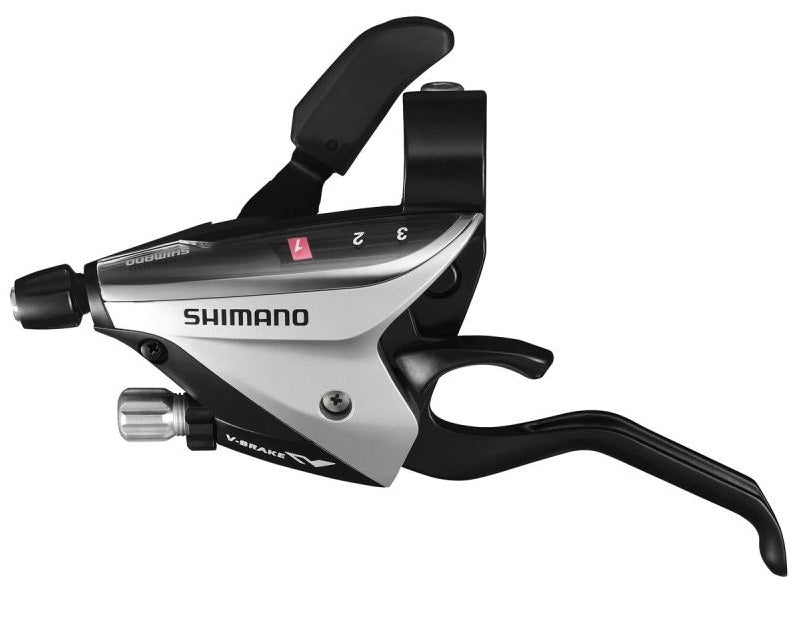 Verestelador Shimano ST-EF65 con mango de freno 3 velocidades de plata izquierda