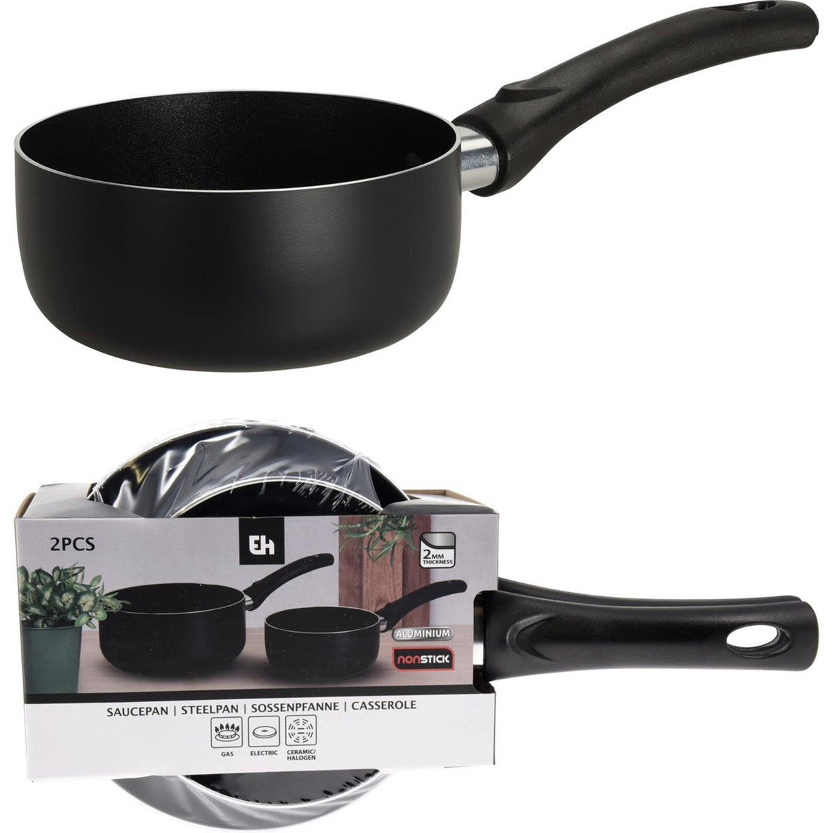 Excellent houseware saucepan aluminum set 2-piece
