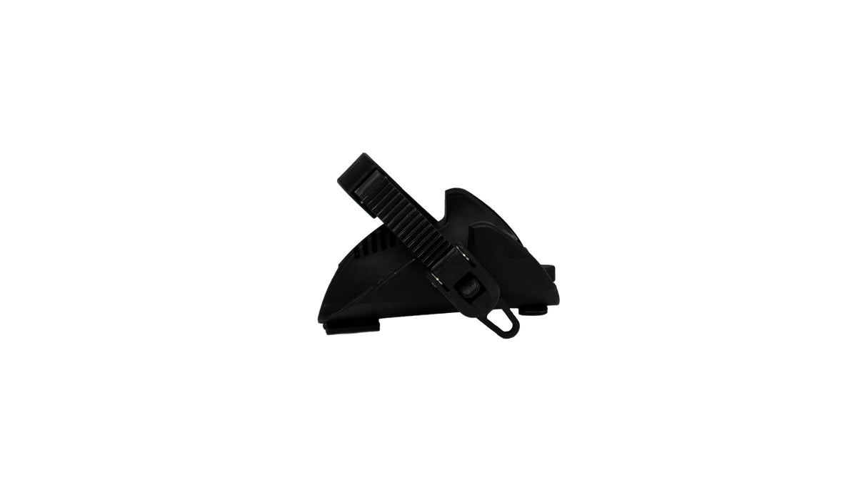 Pro-user wheel chock with left tie-down strap diamond fg tg
