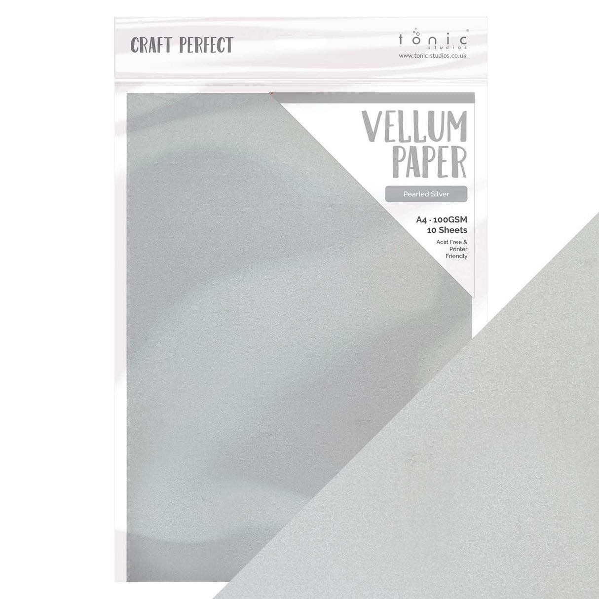 Tonic Studios • vellum paper pearled silver