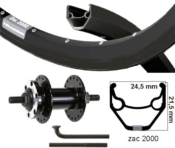 Kg viischt Rad 28 Zoll (622) Zac 2000 + Speech schwaarz Cassdisk 6 Bolzen Axis huet