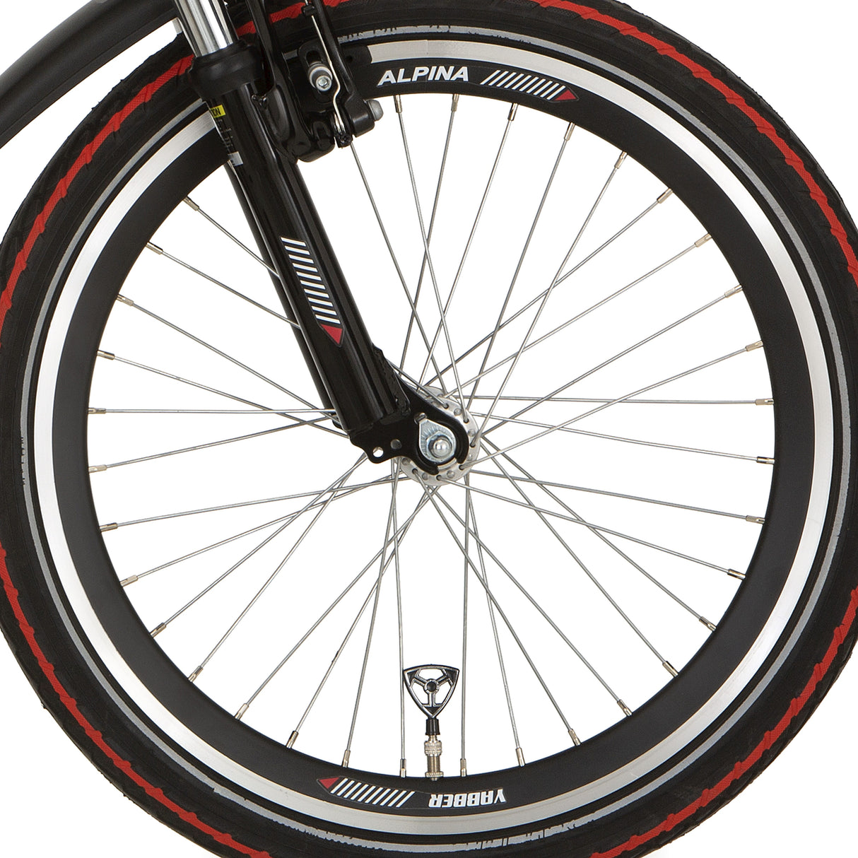 Alpina Front Wheel 22 HLQC Yabber Black Zinc spk