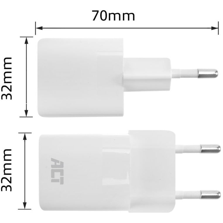 Conectividade ACT Conectividade Compact USB-C Carregador 33W com entrega e GaN