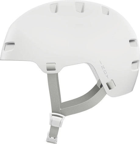Abus sykkelhjelm indy pure white s - 51-55 cm - hvit - egnet for bruk på elsykler - bysykler - 360 g