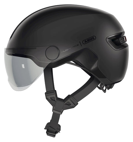 Casque de vélo Abus Hud-y Ace Velvet noir S - 51-55 cm - noir - adapté pour une utilisation sur vélos électriques - vélos de ville - 400 g