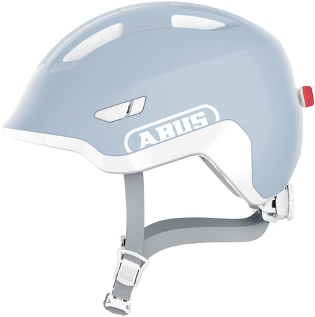 Abus dětská helma smiley 3.0 ace LED - cyklistická helma se světlem - hluboký fit prostor pro cop - pro dívky a kluky - čistá aqua, velikost s