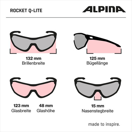 Olympic sportswear alpina sports sports glasses rocket q-lite matt gray