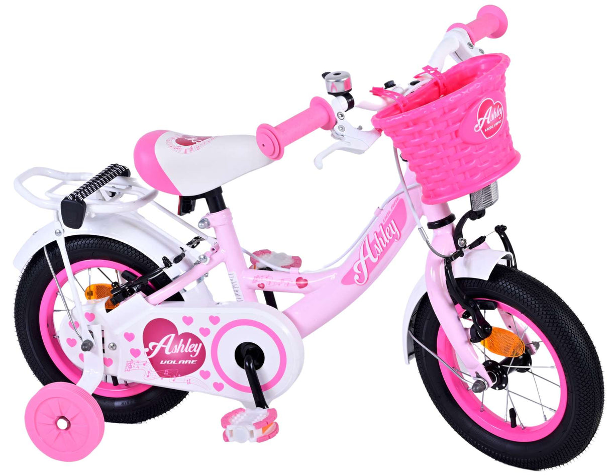 Chicas de bicicleta infantil de Vlare Ashley de 12 pulgadas rosa dos frenos de mano