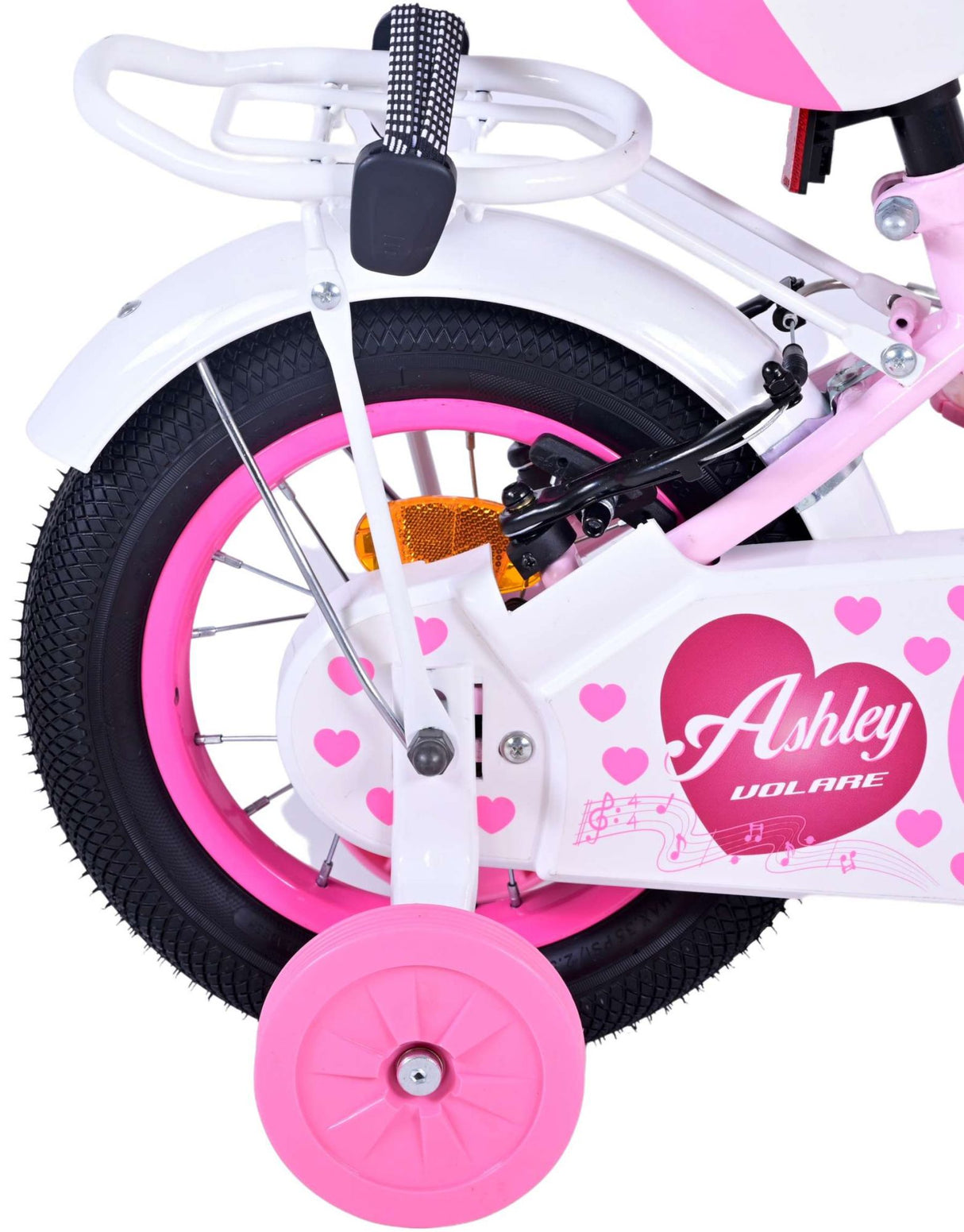 Volare Ashley Children's Bike Girls 12 -Zoll -Pink -Zwei -Hand -Bremsen