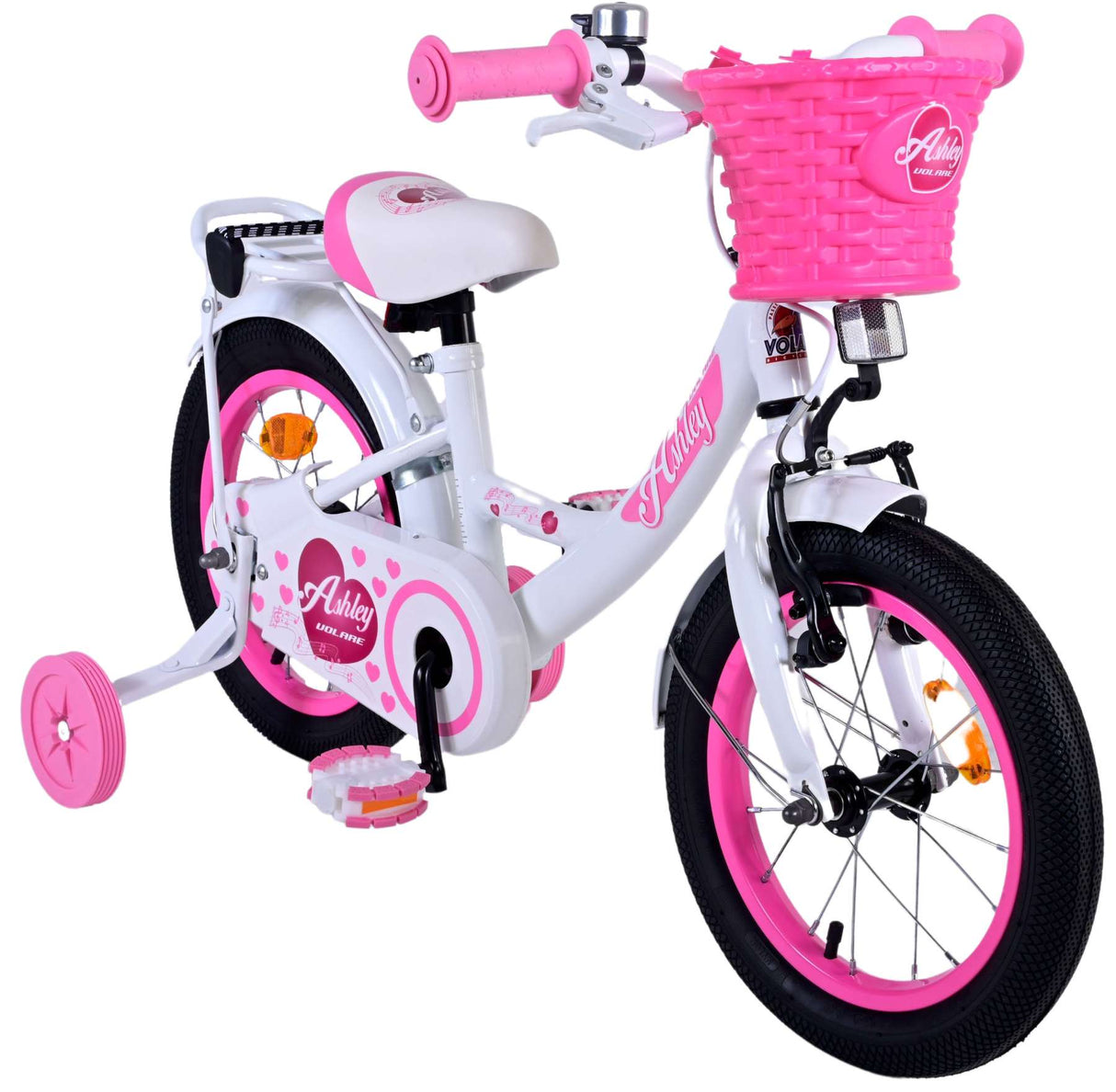 Volare Ashley Children's Bicycle - Mädchen - 14 Zoll - Weiß