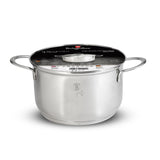 Berlingerhaus silver jewellery rvs kookpan ø18 cm met glazen deksel ook inductie 2,6l 18x11cm