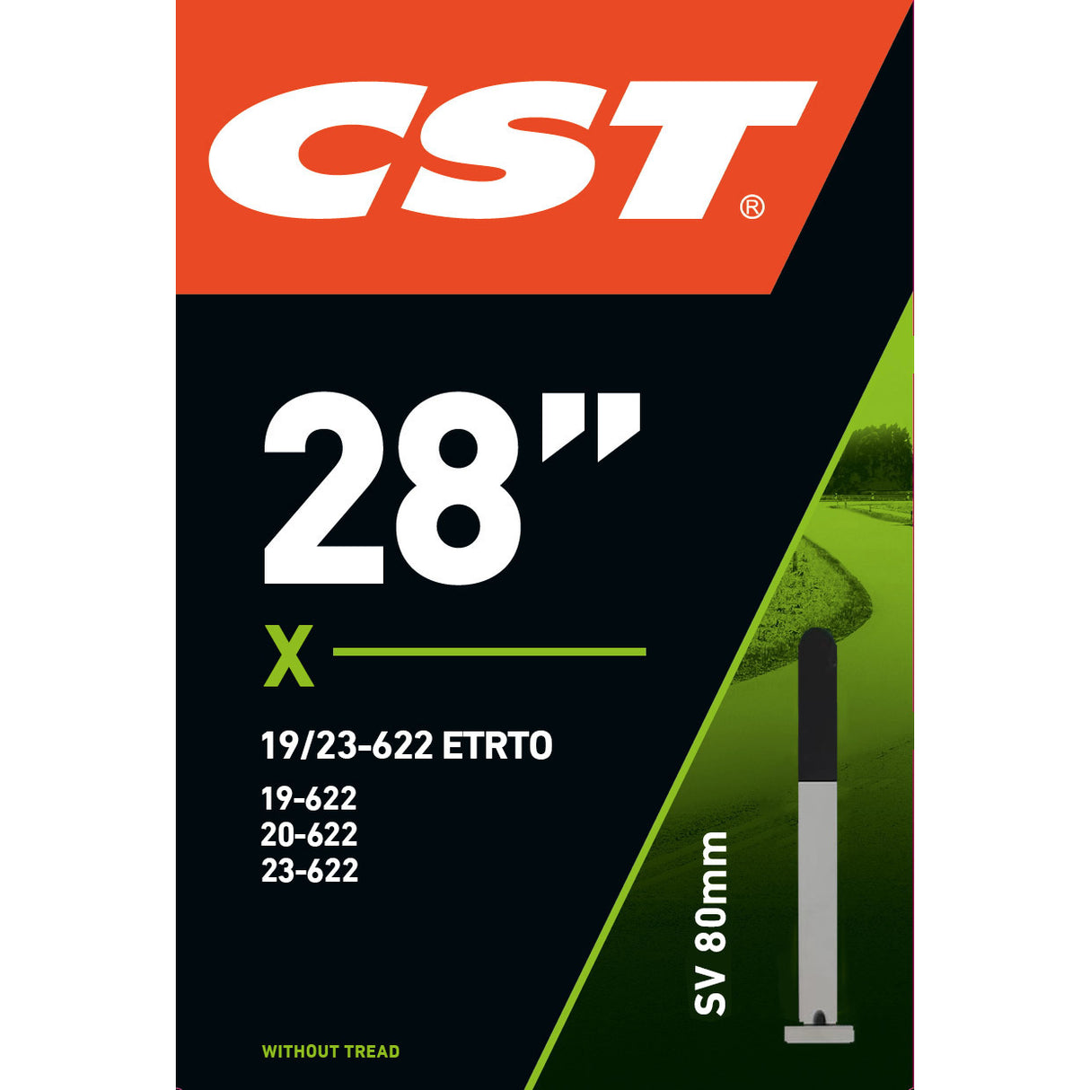 CST INNER TUBE FV SV 28 19 23-622 80MM ouni Drot