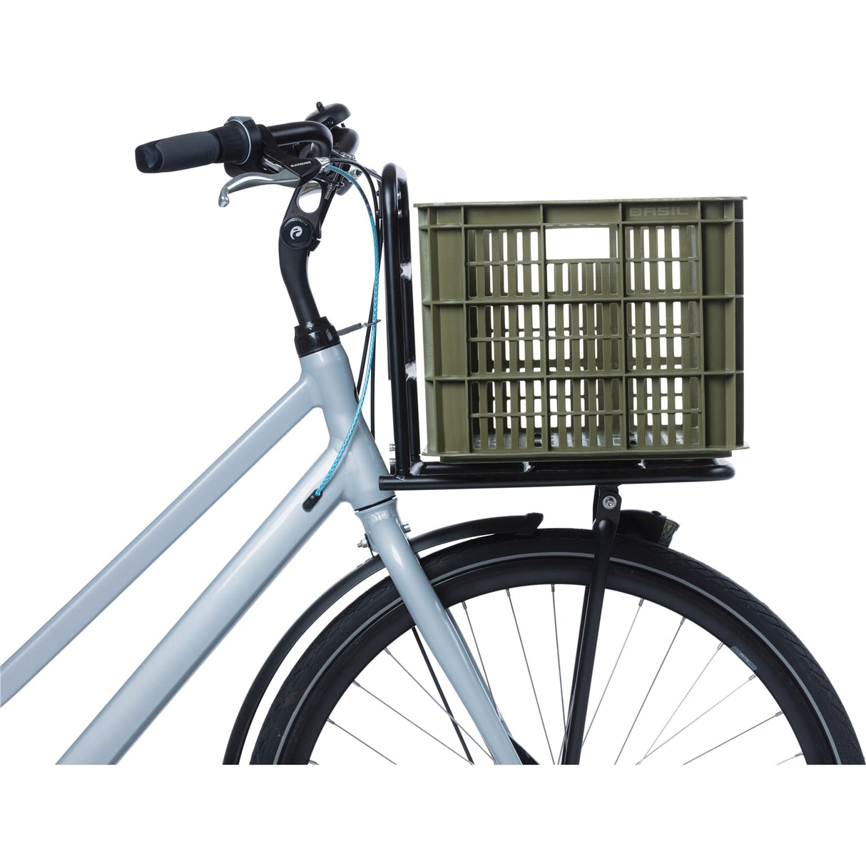 Basil Bicycle Crate l Groot 40 litros de verde