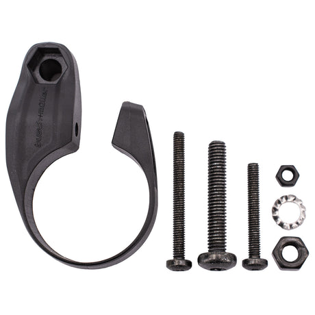 Busch muller busch müller, lighting accessories, plastic handlebar mount, black, single-arm, for 31.8–35 mm with screws and nuts, polybag
