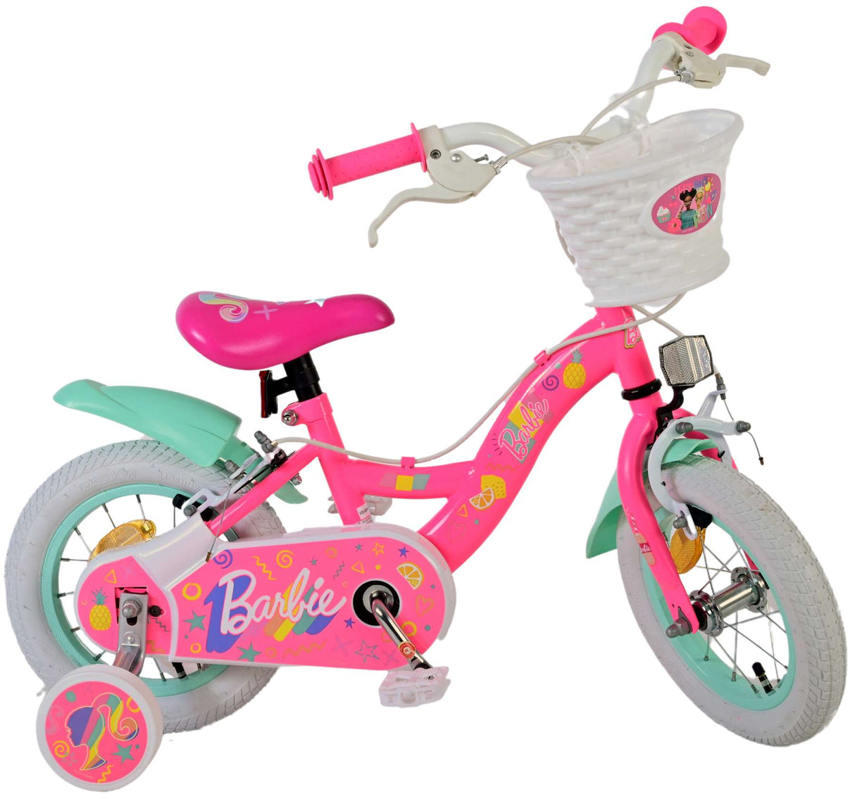 Dětky Barbie Children's Bike Girls 12 palcové růžové dvě ruční brzdy