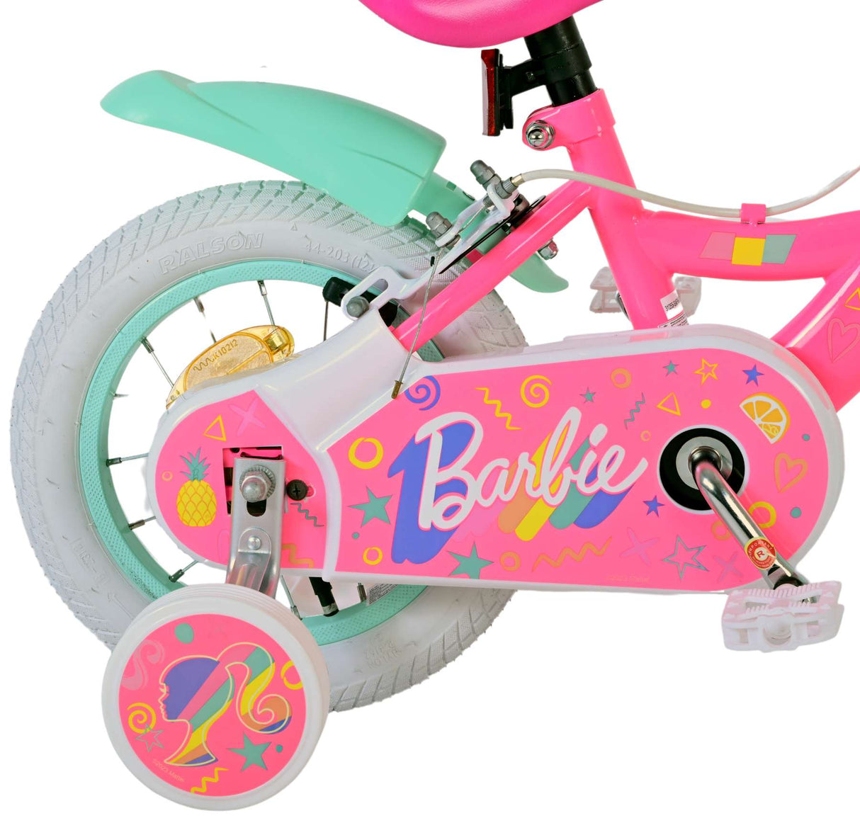 Dětky Barbie Children's Bike Girls 12 palcové růžové dvě ruční brzdy