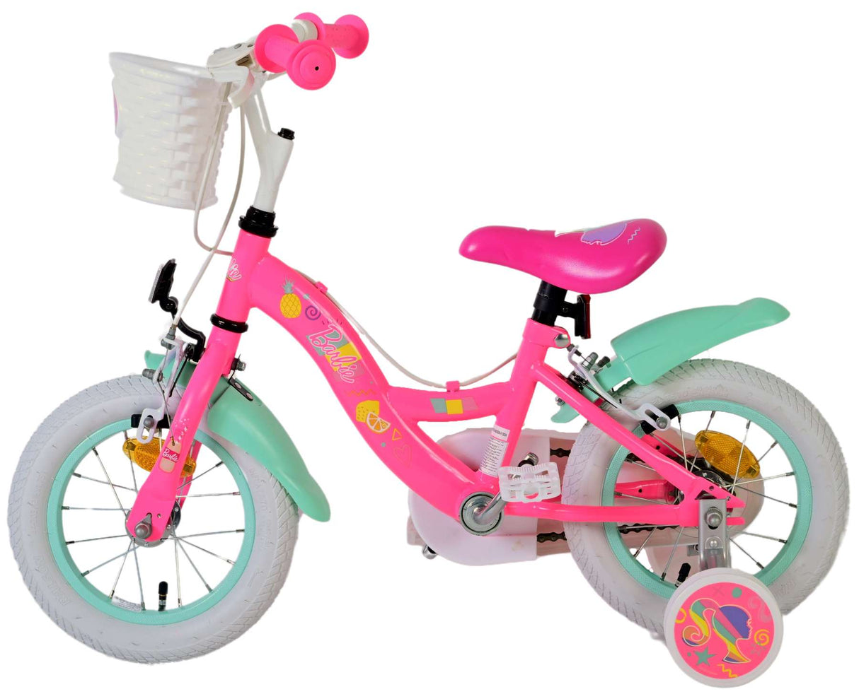 Dětky Barbie Children's Bike Girls 12 palcové růžové dvě ruční brzdy