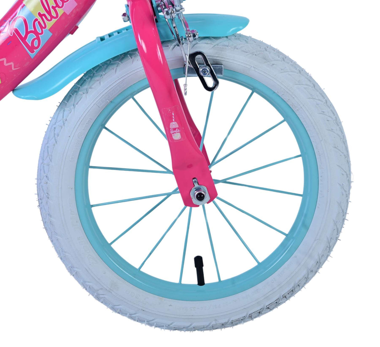 Barbie Kanner vum Barbie's Bike Meedercher 14 Zoll rosa zwee Handbremsen