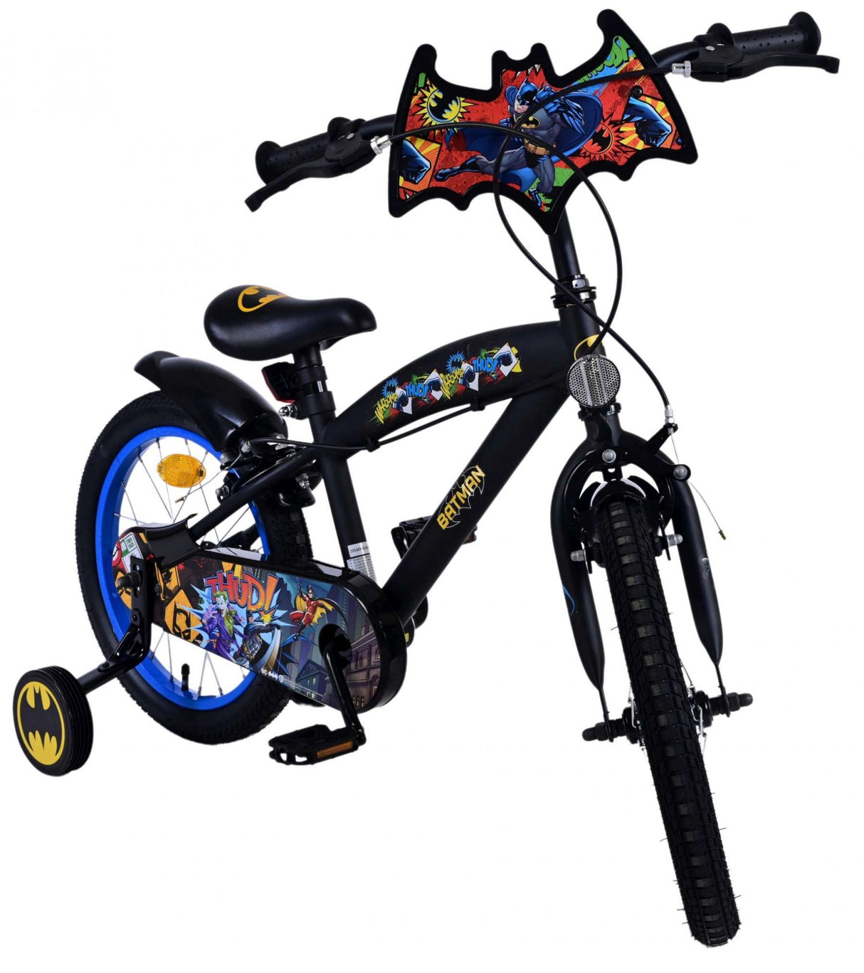 Batman Children's Bike Boys 16 palcové černé dva ruční brzdy